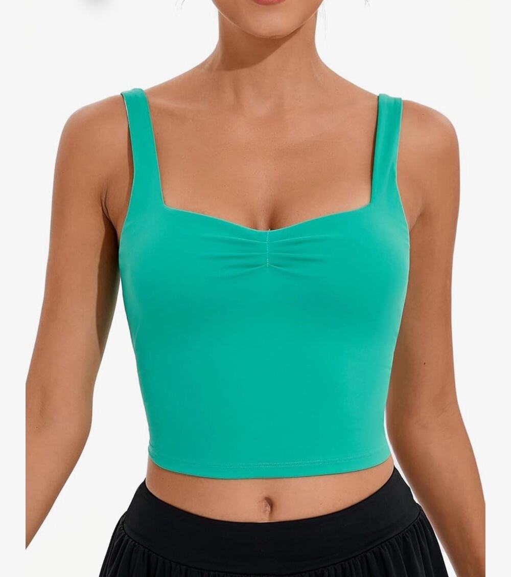 Sweetheart Neckline Tank Tops for Women,U Back Workout Top Size M
